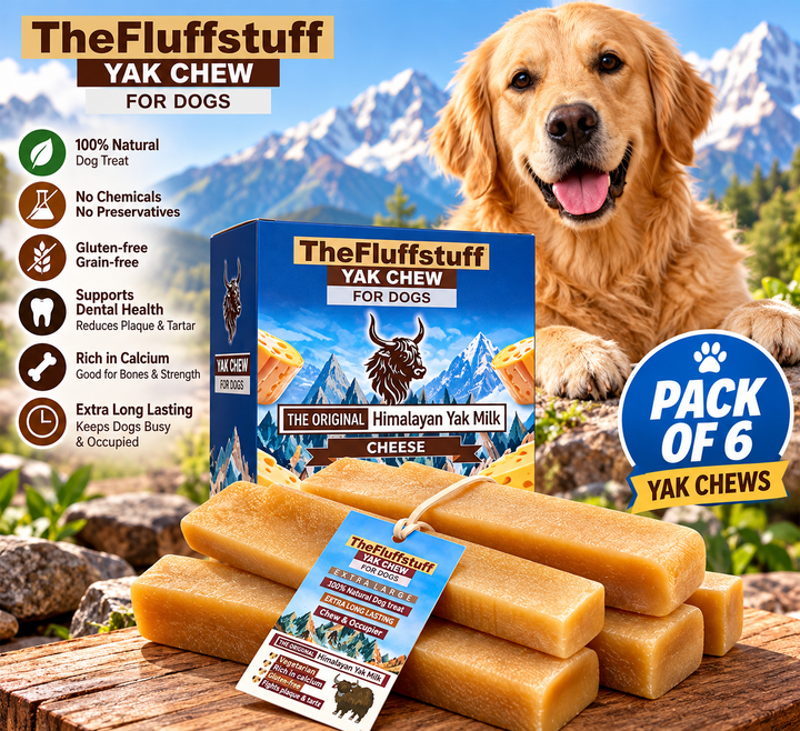 Yak Milk Dog Chews - XL Pack of 6 - Long Lasting Dog Chews