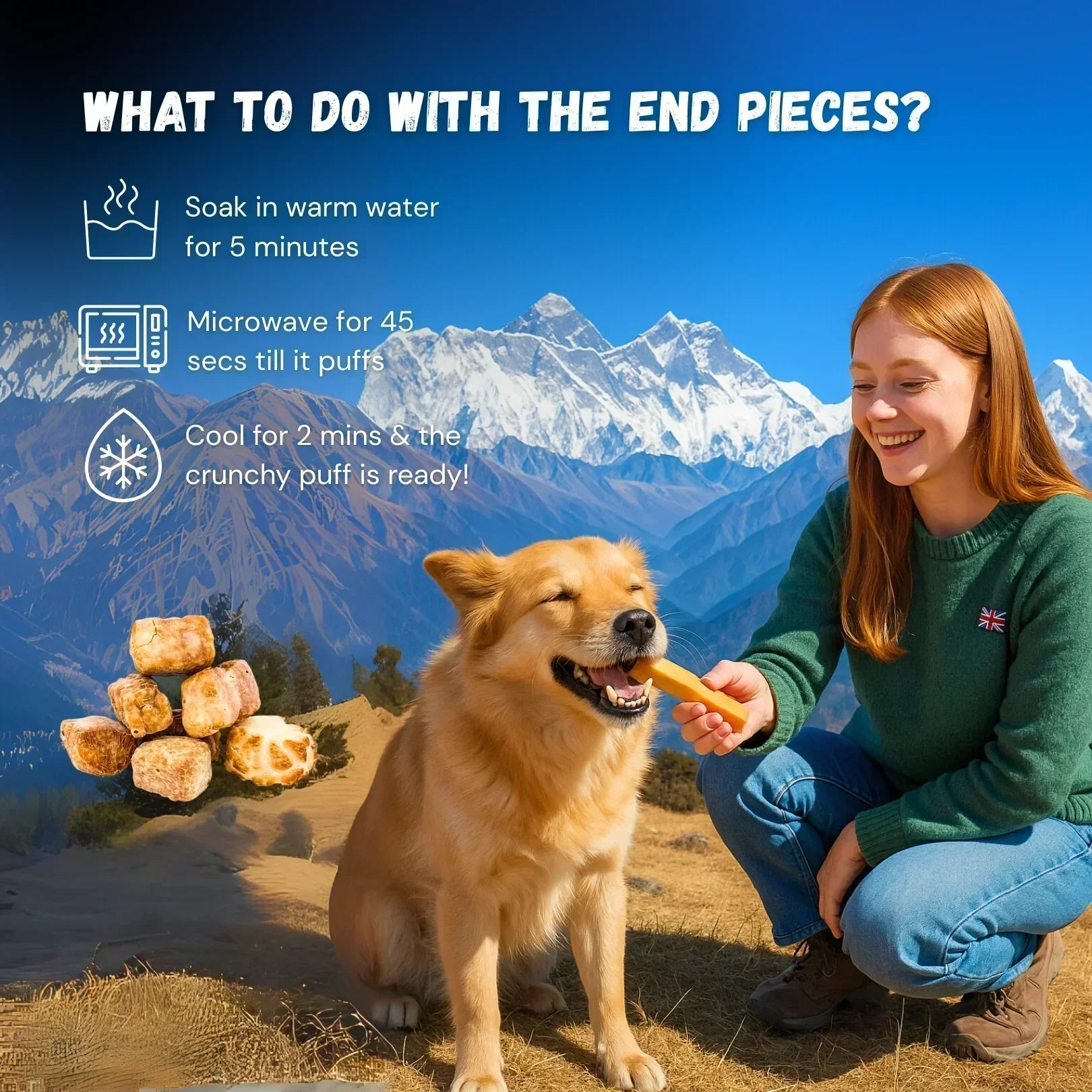 FluffStuff Yak Milk Dog Chews - XL - Pack of 2 - All Natural - Himalayan Yak Milk Made