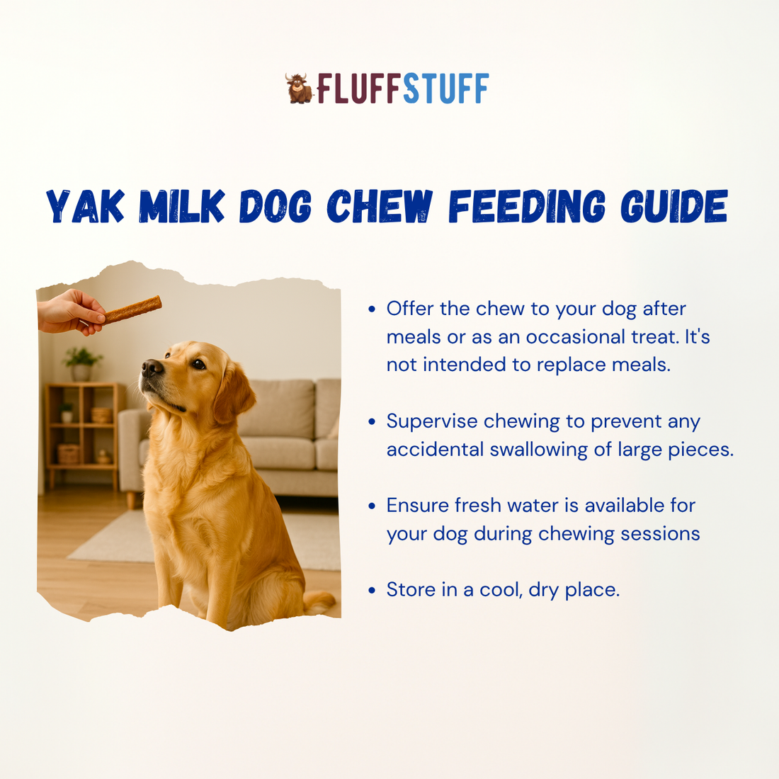 FluffStuff Yak Milk Dog Chews - XL - Pack of 4 - All Natural - Himalayan Yak Milk Made