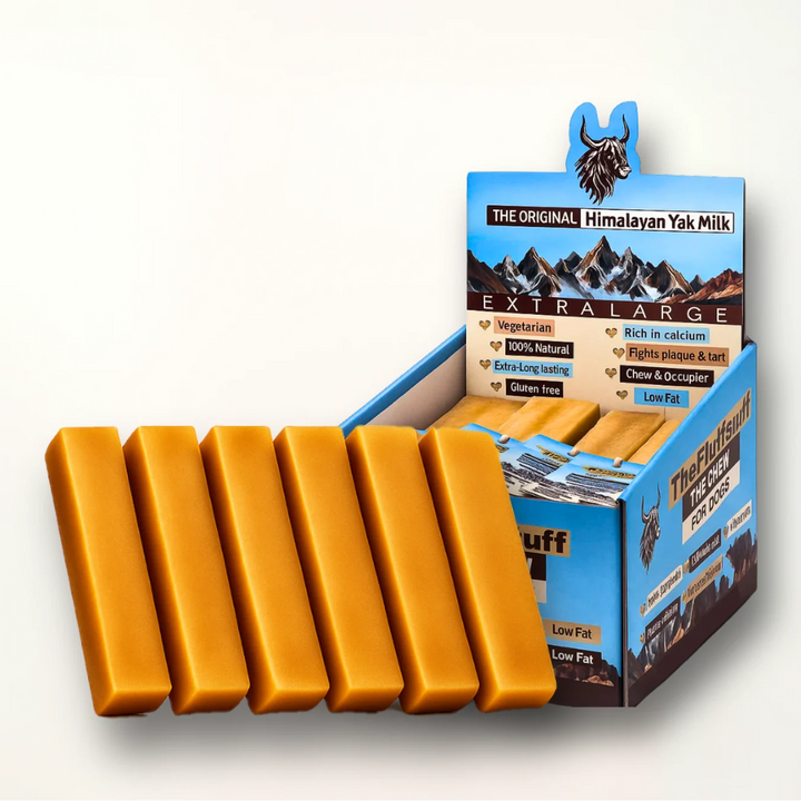 FluffStuff Yak Milk Dog Chew - XL - Pack of 6 - All Natural - Himalayan Yak Milk Made