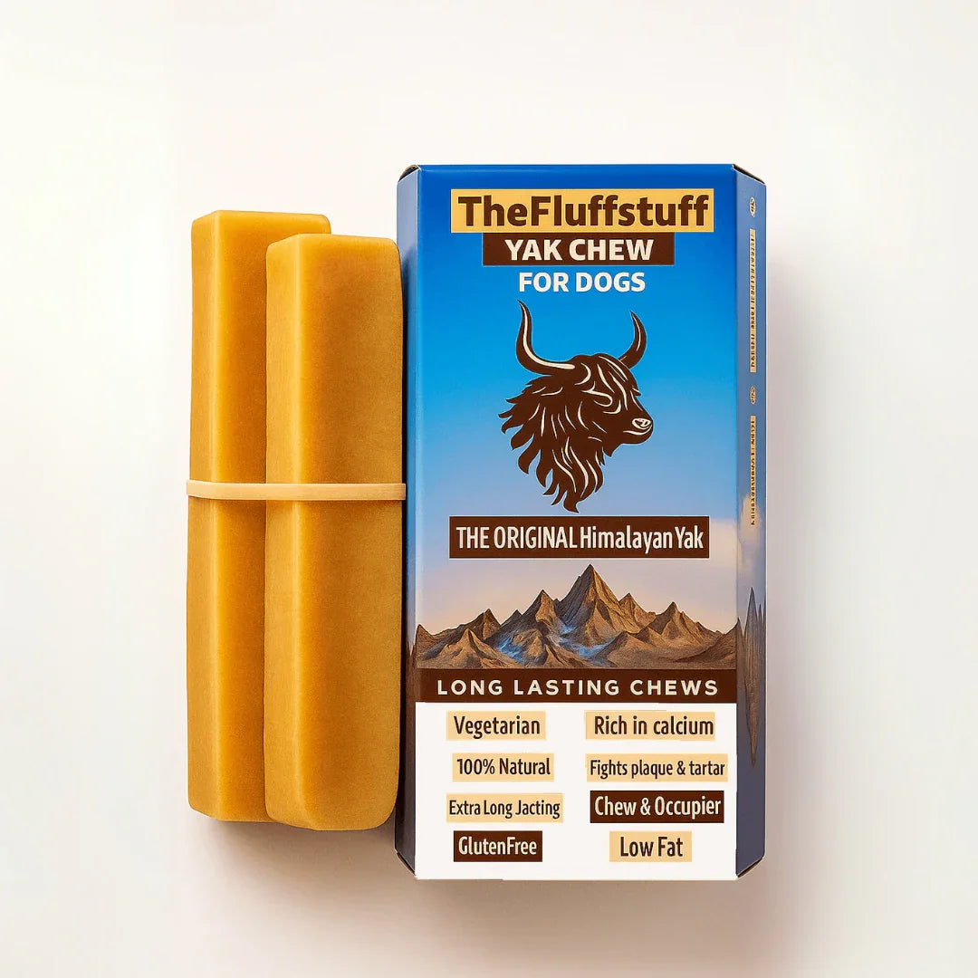FluffStuff Yak Milk Dog Chews - XL - Pack of 2 - All Natural - Himalayan Yak Milk Made