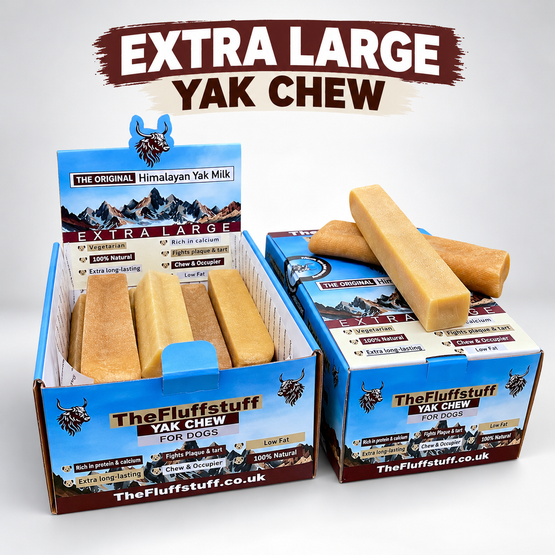 Yak Milk Dog Chews - XL Pack of 10 - The FluffStuff Yak Chews